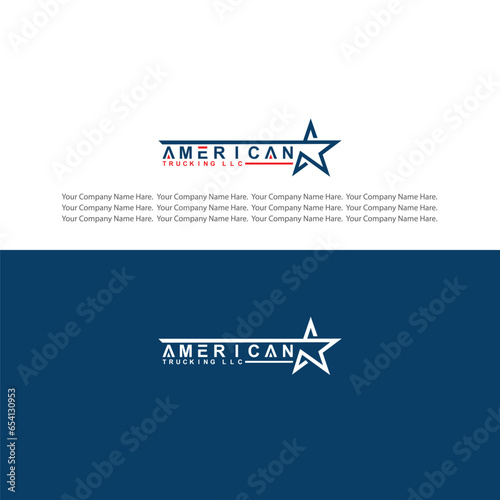 American Logo Template. Vector Logo Design.  American Engle Logo. Star Logo Design. photo