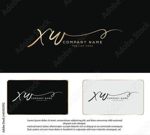 XW X Winitial letter handwriting and signature logo photo