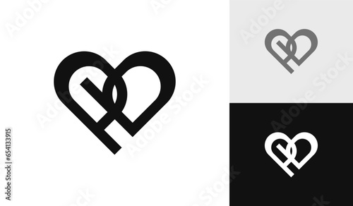 Letter PB heart logo design