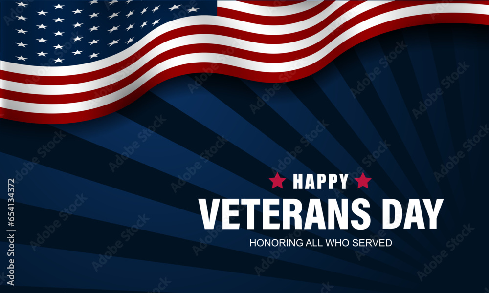 Happy Veterans Day United States of America background vector illustration - obrazy, fototapety, plakaty 