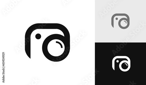 Simple and modern camera logo design vector
