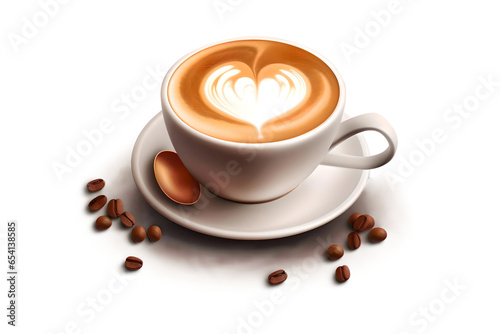 Loving Coffee Cup Of Coffee With Heart Sign Isolated On a Transparent Background  Generative AI