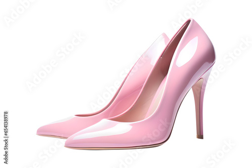 Pink Woman Shoes Isolated On Transparent Background, Generative AI