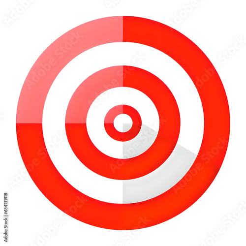 Red White Target Icon Isolated On a Transparent Background  Generative AI