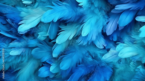 Blue feathers wallpaper, a serene and elegant wall decor choice