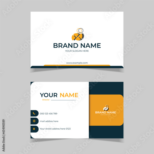 elegant modern business card template in black and white yellow