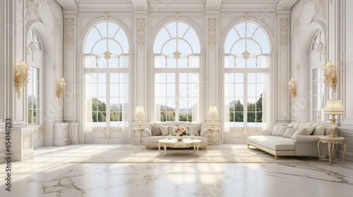 Sunny Elegance: White Marble Luxury Interior © Arqumaulakh50