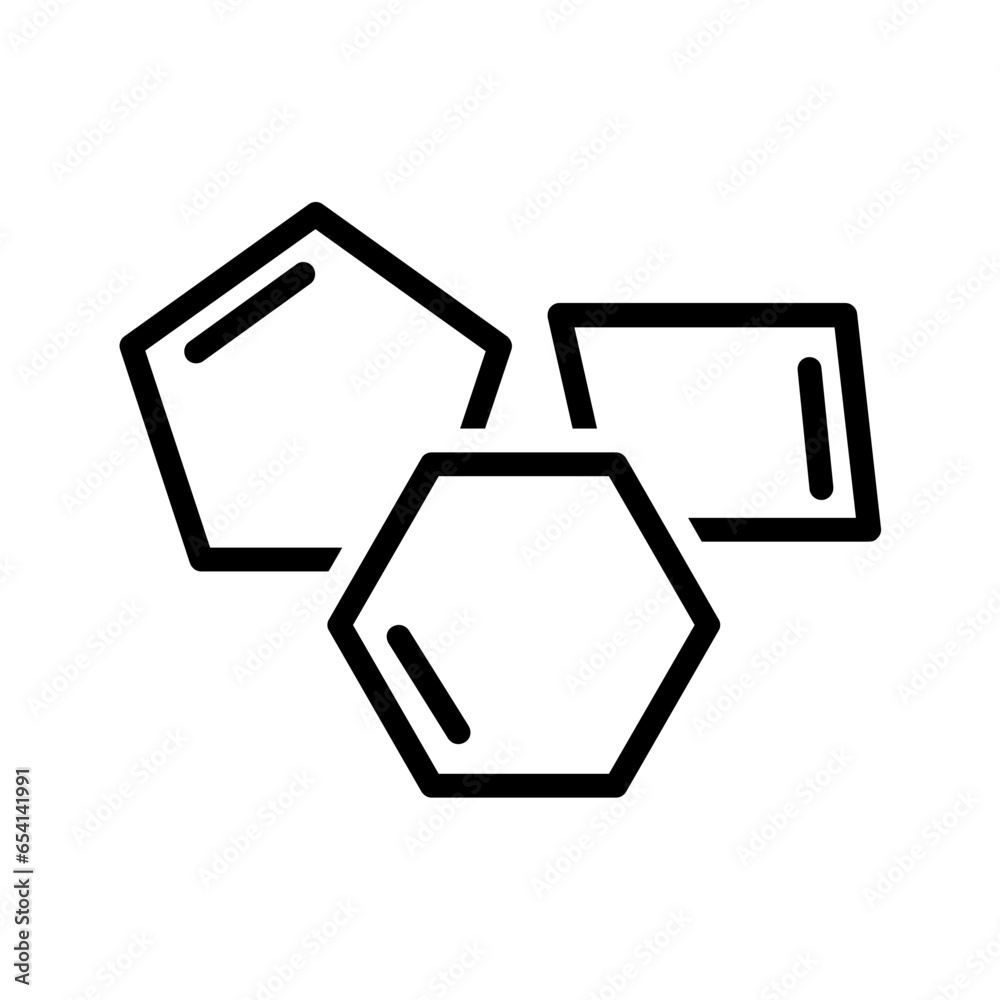 Black line icon for Polygons Black line icon for Polygons