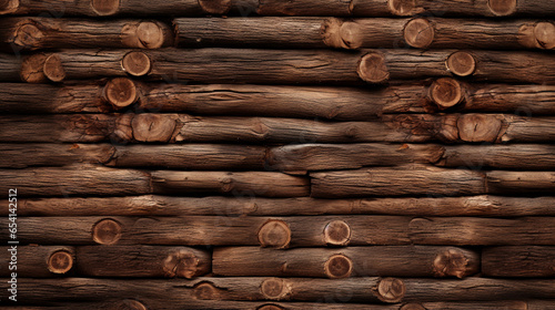 Rustic Wooden Log Wall Texture photo