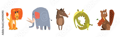 Funny Animal and Comic Creature Character Vector Set