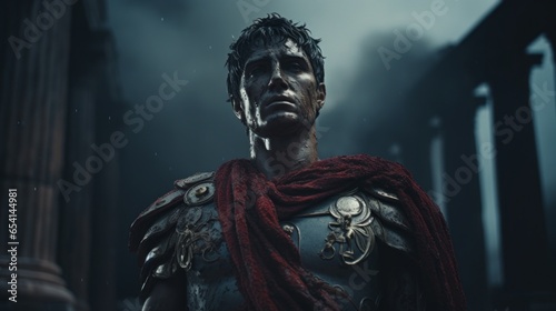 Portrait of the roman conquerer Ceasar.generative ai
 photo