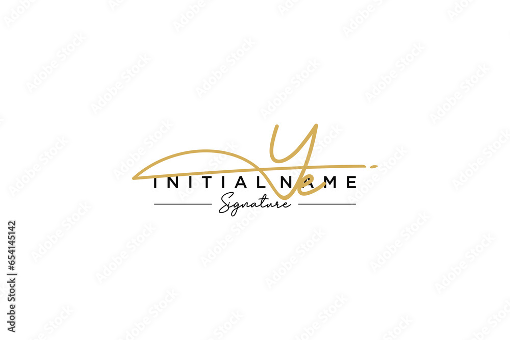 Initial YE signature logo template vector. Hand drawn Calligraphy lettering Vector illustration. Initial YE signature logo template vector. Hand drawn Calligraphy lettering Vector illustration.