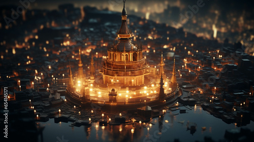 Canvas Print christmas lights in the city