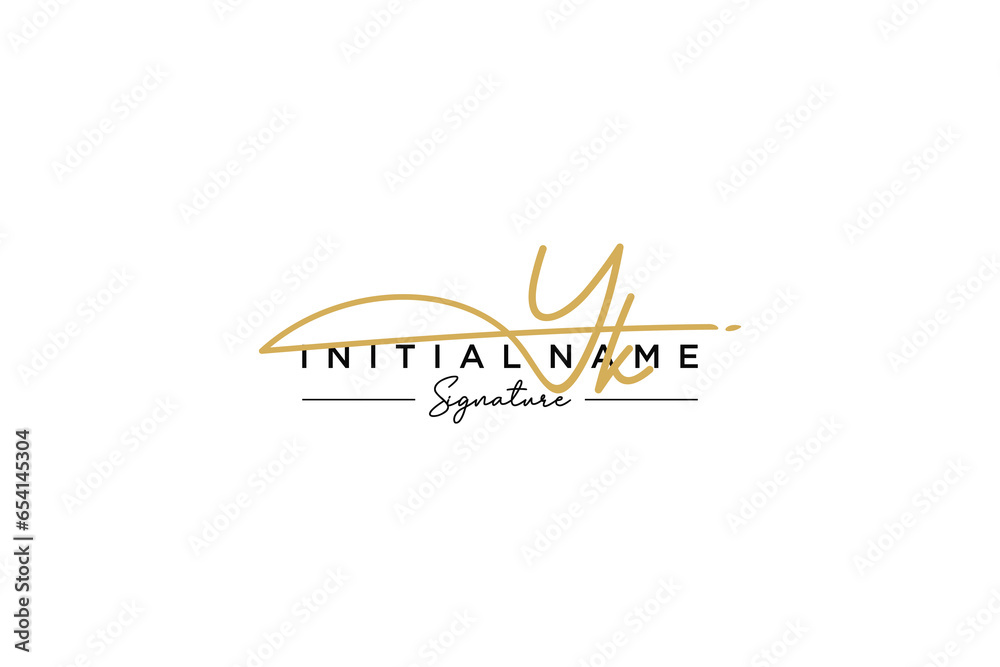 Initial YK signature logo template vector. Hand drawn Calligraphy lettering Vector illustration. Initial YK signature logo template vector. Hand drawn Calligraphy lettering Vector illustration.