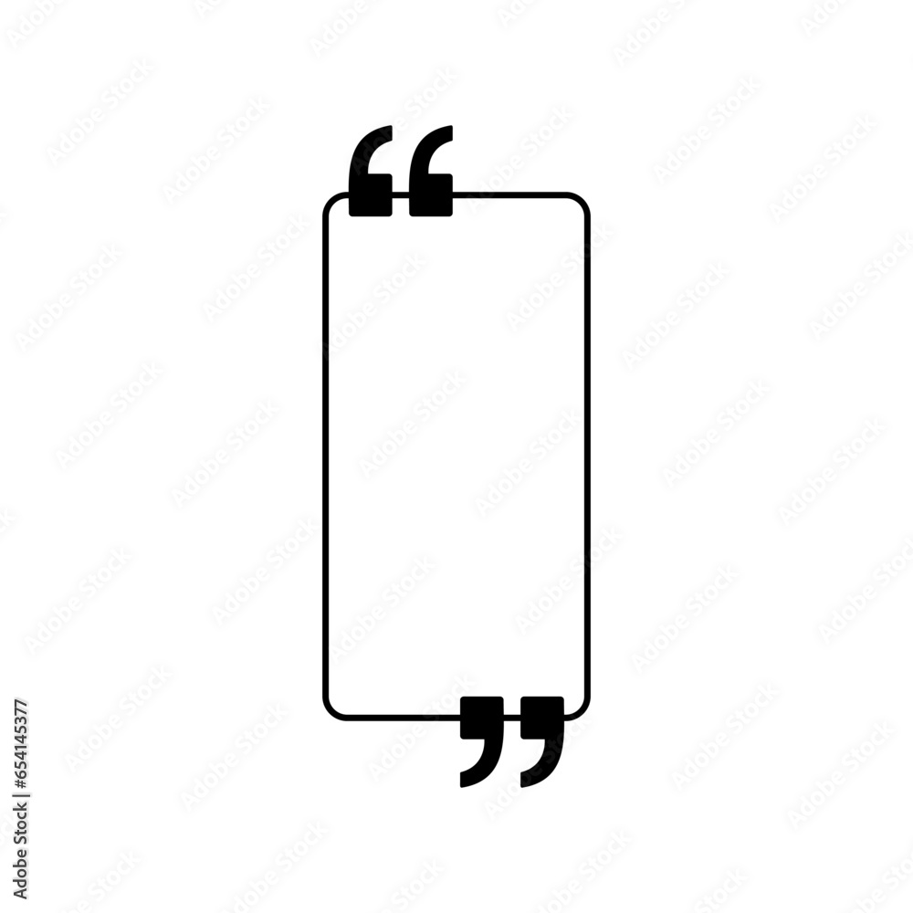 Quotation Marks Icon Symbol, can use for space for Quote, Text, Tittle ...