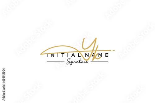 Initial YK signature logo template vector. Hand drawn Calligraphy lettering Vector illustration. © Catharsis