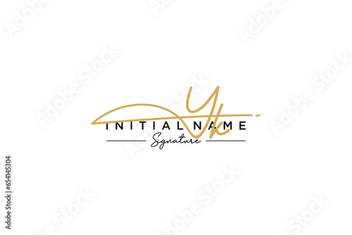 Initial YK signature logo template vector. Hand drawn Calligraphy lettering Vector illustration.