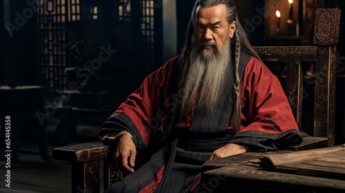 Portrait of teacher Confucius.generative ai 