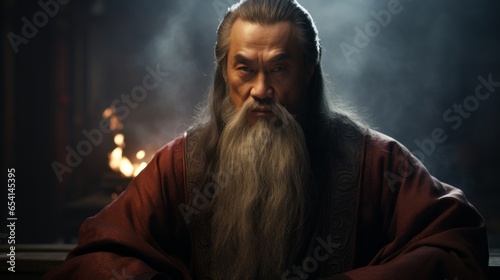 Portrait of teacher Confucius.generative ai
 photo