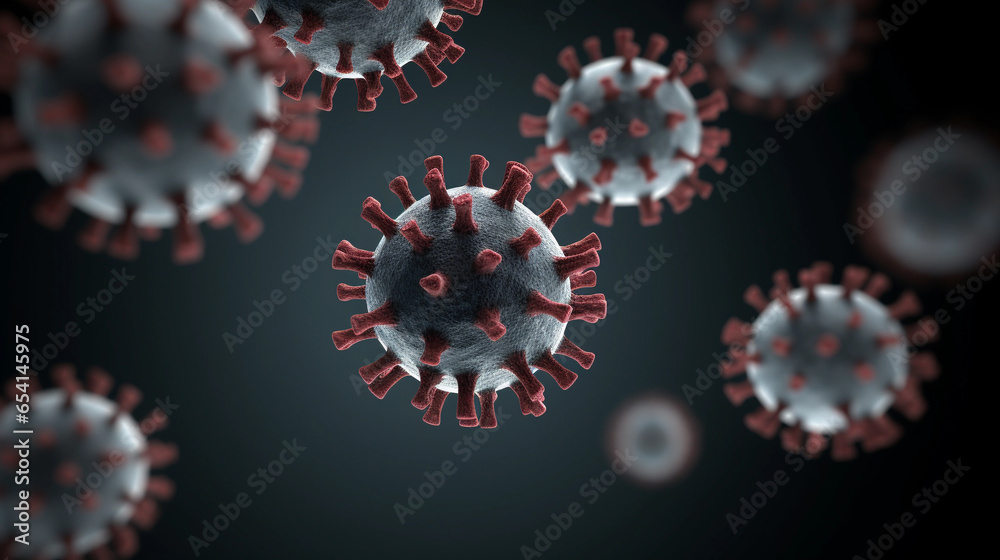 Coronavirus causing infectious diseases, close-up.