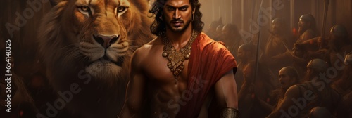 Portrait of king Ashoka.generative ai 