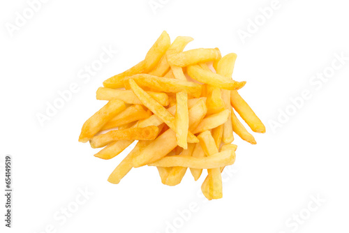 PNG, french fries close-up, isolated on white background.