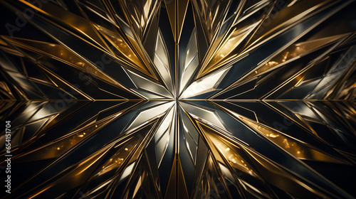 golden star burst abstract fractal background with stars