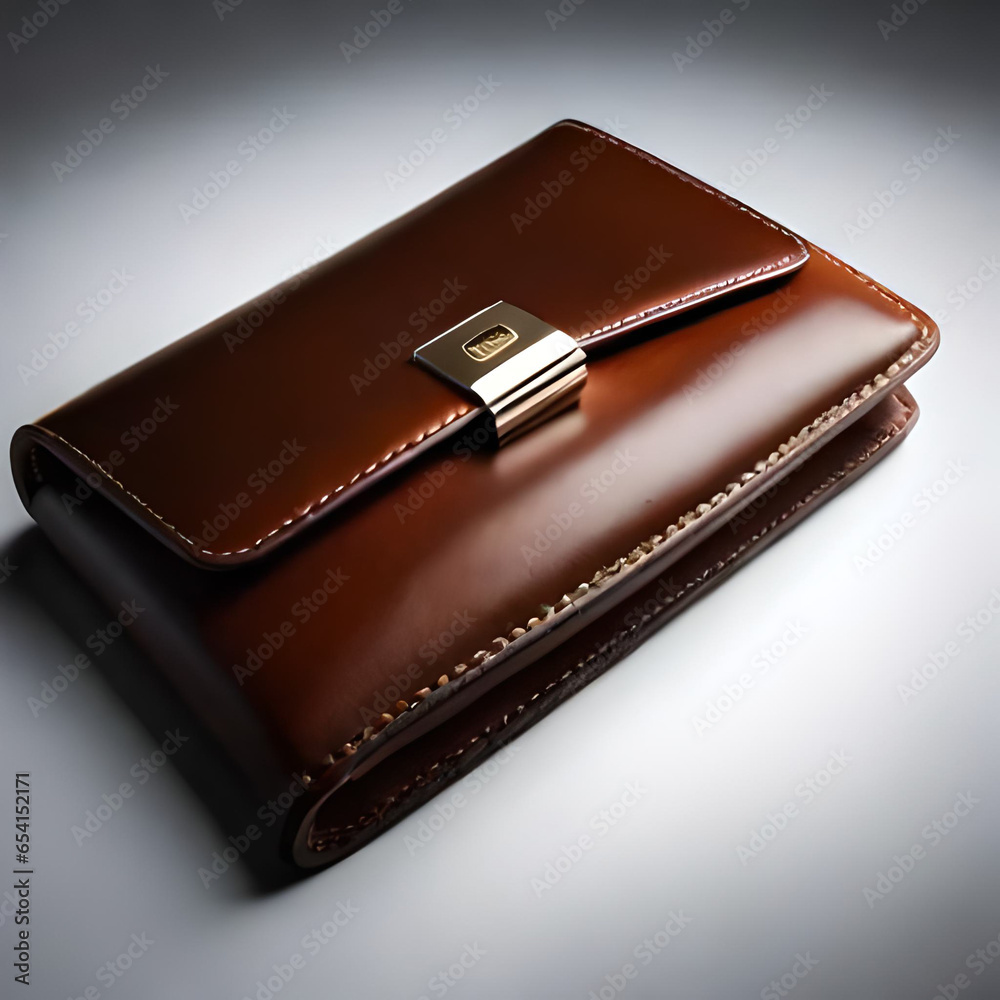 brown man's purse with money isolated on white background brown man's purse with money isolated on white background