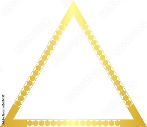 Triangle Frame Polygon Shape Gold picture frame luxury golden frame gold border Golden vector royals border framework decoration decorative element isolated background greeting banner