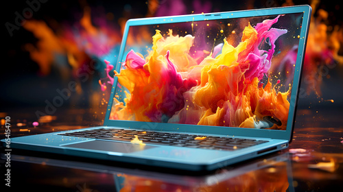 A conceptual design depicting the nature of a colorful laptop from one of the most creative graphic designers photo
