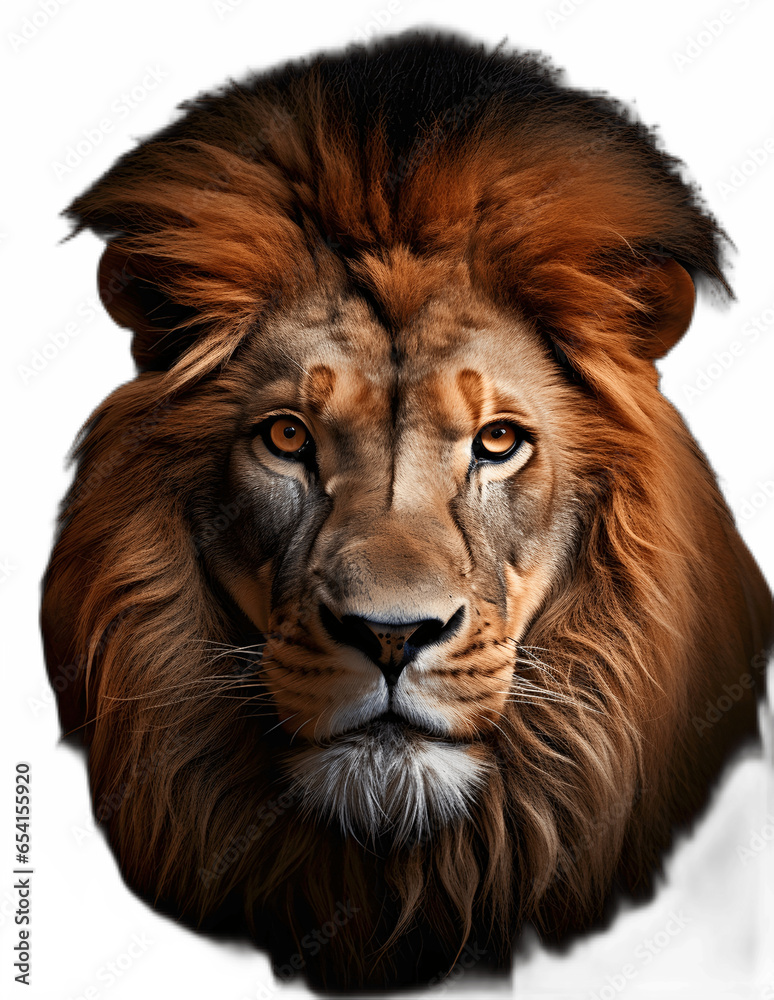 Portrait of a lion face shot isolated on transparent background Portrait of a lion face shot isolated on transparent background