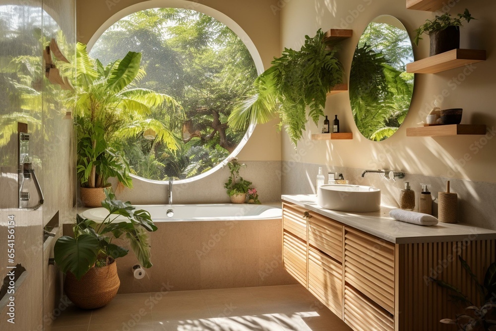 Curated visual reference: Contemporary Bathroom With Eco Friendly Elements Sunny Tile Wall With Photo Inspiration