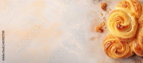 Pastry on a isolated pastel background Copy space