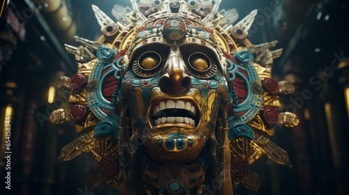Tlaloc - The atzeken god of rain.generative ai
 photo