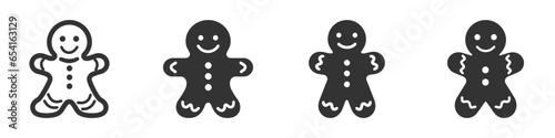 Gingerbread silhouette set. Vector illustration