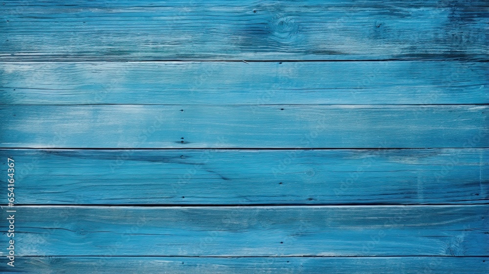 Obraz premium Bright Blue Wooden Boards. Textured Plank Background in Shabby Blue Wood