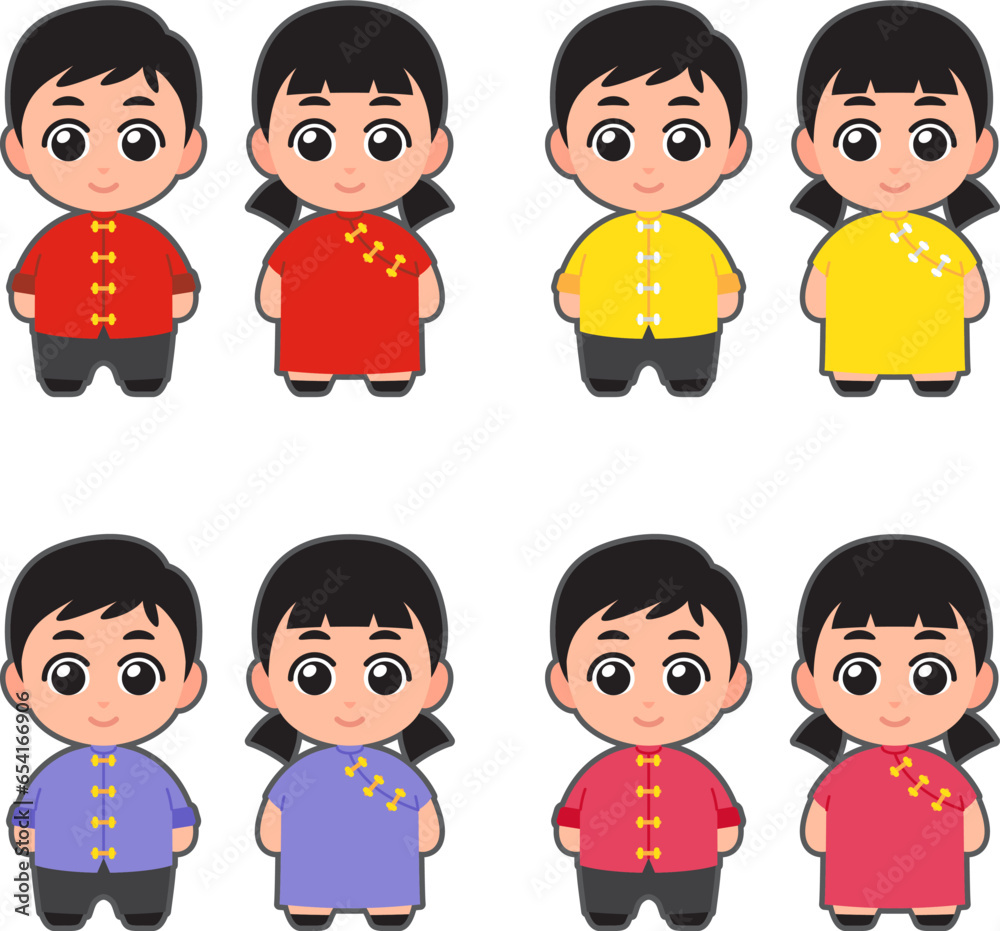 Chibi Cute Character in Chinese traditional costume Chibi Cute Character in Chinese traditional costume