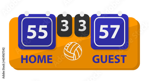 Screen with score, board for volleyball results