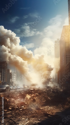 air pollution dust, urban smoke in the big city