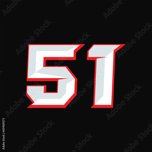 Number Racing 51 Design Vector  