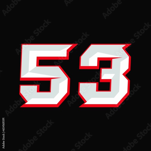 Number Racing 53 Design Vector  