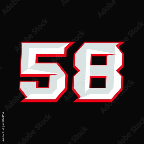 Number Racing 58 Design Vector   