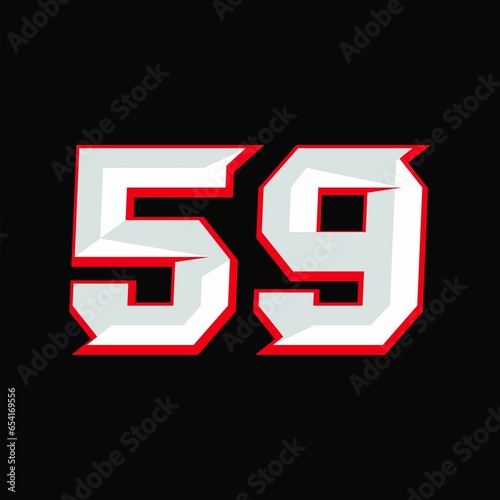 Number Racing 59 Design Vector   