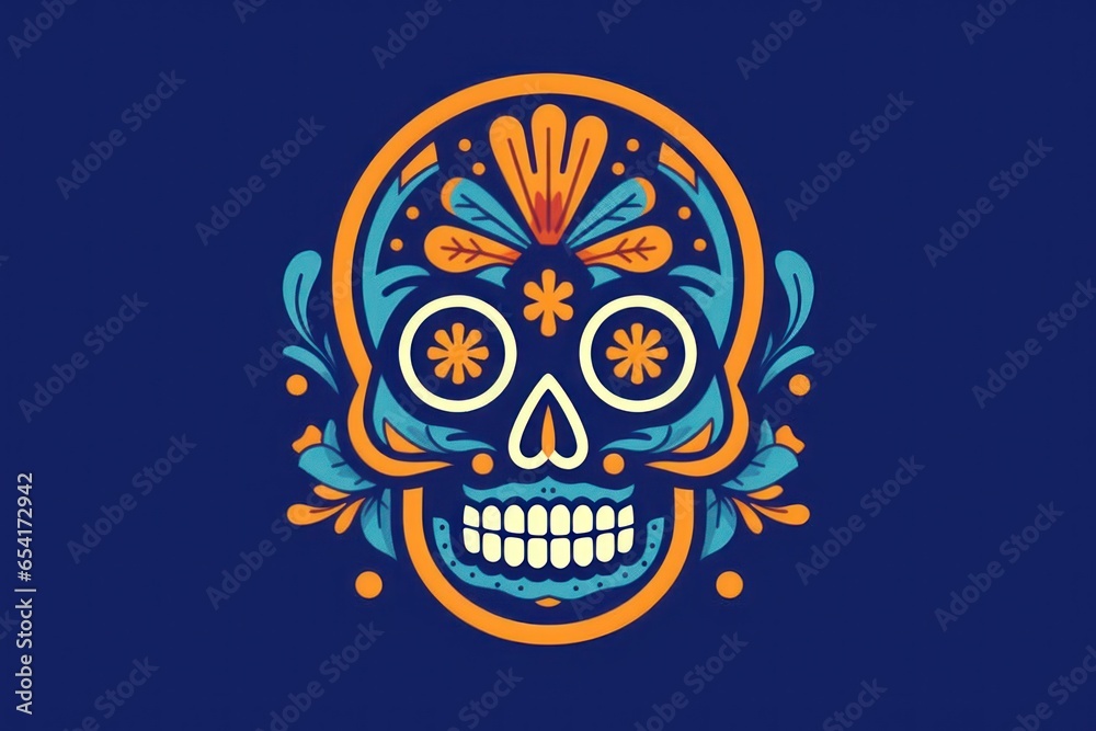 day of the dead flat logo. day of the dead flat logo.