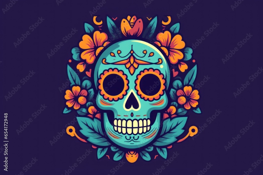 day of the dead flat logo.