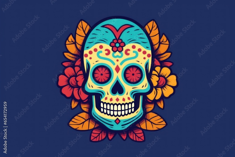 day of the dead flat logo. day of the dead flat logo.