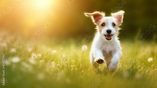 Spring summer concept playful happy pet dog puppy © Yzid ART