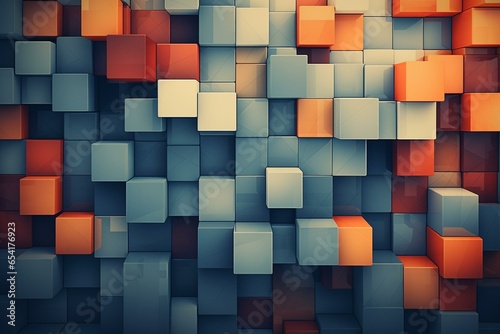 An abstract background with square blocks forming a geometric pattern. Generative AI