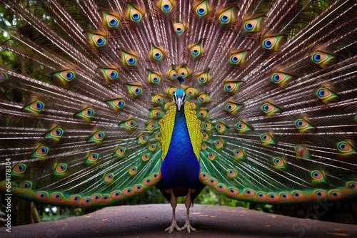 a peacock displaying its colorful tail feathers