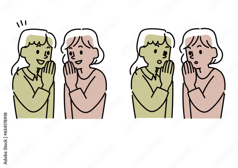 噂話や情報交換をする二人の女性 Stock Vector | Adobe Stock
